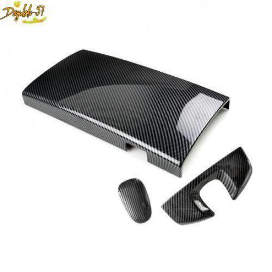 3x ABS Carbon Fiber Armrest Box Trim cover For Mercedes S Class W221 2008-2012