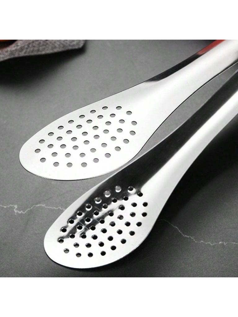 2 Pcs Topoko Stainless Steel Salads Bread HAM Barbecue Fillets TONGS with Mesh Clip Suitable for Party and Restaurant Buffs