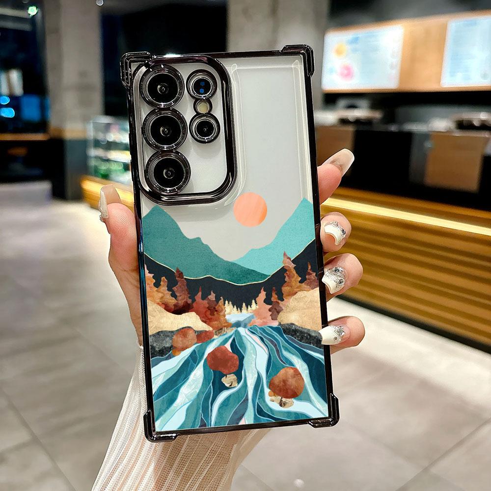 Scenery Painted Lake Forest Coque For Galaxy S26 Ultra Phone Case For Samsung S26 S25 S24 S23 S21 Ultra S20 FE S25 Plus 5G Cover