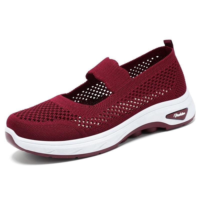 Women's Shoes Summer Fly-woven Breathable Mother Shoes Soft-soled Comfortable Casual Shoes Women's Versatile and Lightweight Mesh Shoes