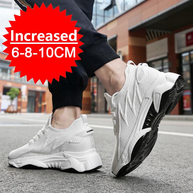 Fashion Men Elevator Shoes Height Increase Sneakers Shoes for Men 10cm Breathable Casual Shoes Invisible Inner Heightening 8cm Men Shoes