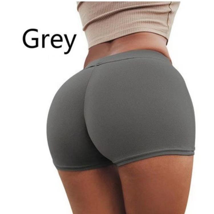 Pantaloni scurți elastici de yoga multicolori pentru femei - Bază solidă, cu croială mulată, cu design anti-expunere cu picior plat