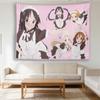 K-On! Maid Outfit Anime Wandteppich, Rosa Gepunktetes Wandbehang, Yui Mio Ritsu Tsumugi Mugi Dekoration Für Schlafzimmer & Wohnheim