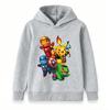 Kids Boys Girls Pullover Hoodie, Cute Cartoon Monster Superhero Print Casual Warm Long Sleeve Hooded Sweatshirt for Children