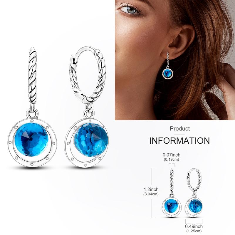925 Silver Hoop Earring Moon Sun Earring Pendent Zircon Heart Shape Star Eardrop For Women Girl Making Jewelry