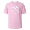 Bike Smile Print T-Shirt Casual Short Sleeved Tops Summer Tees For Unisex100% Cotton O-neck Oversize Streetwear Basic Top