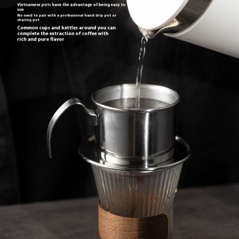 Coffee Filter Small French Press Portable Stainless Steel Vietnamese Coffee Pot For Pour Over Barista Maker Reusable Dripper