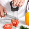 Stainless Steel Onion Cutter Holder Food Slicers Assistant Tomato Onion Slicer Holder Vegetables Cutting Fork Kitchen Gadgets