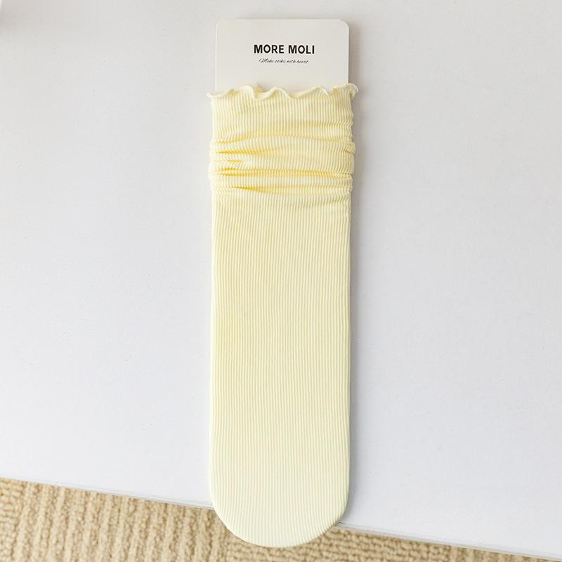 

1/9 пар женских тонких свободных хлопковых носков, летние ультратонкие дышащие чулки Harajuku с деревянными ушками, классные носки с оборками для девочек super-elastic