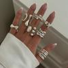 Anel Joia Atacado Europeu e Americano Geometria Senso Premium Laço Estrela do Mar Personalidade Lava Knuckle Ring Conjunto Feminino