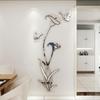 FLORPERRY Wall Sticker Mirror 3D Acrylic Wall Sticker Wall Decal Wall Sticker DIY Wall Decal Wall Decoration Tile Sticker Flower Wall Decal Living