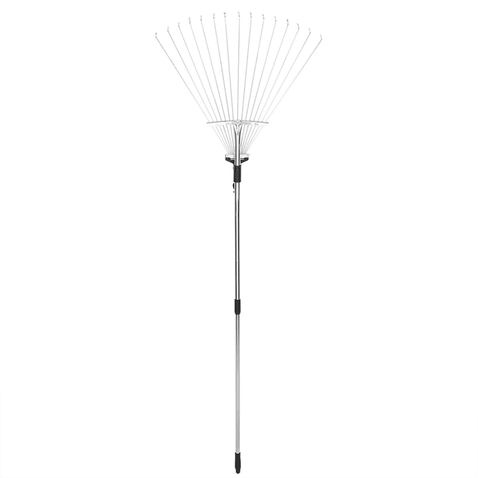 

Garden Telescopic Rake Adjustable Folding Grass Leaves Rake Garden Cleaning Tool