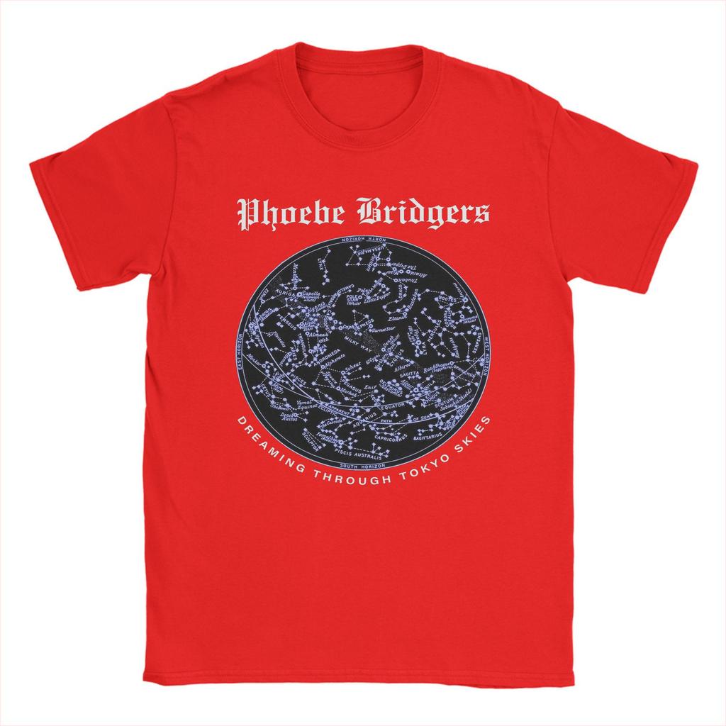 Men Phoebe Bridgers Dreaming Through Tokyo Skies T Shirt Pure Cotton Tops Funny Short Sleeve Round Neck Tees Big Size T-Shirt