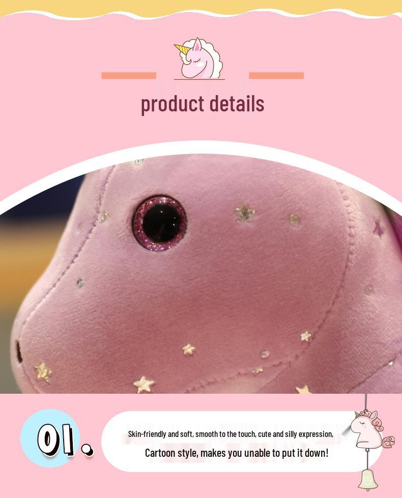 Rainbow Angel Unicorn Plush Toy - Four-Color Cartoon Animal 