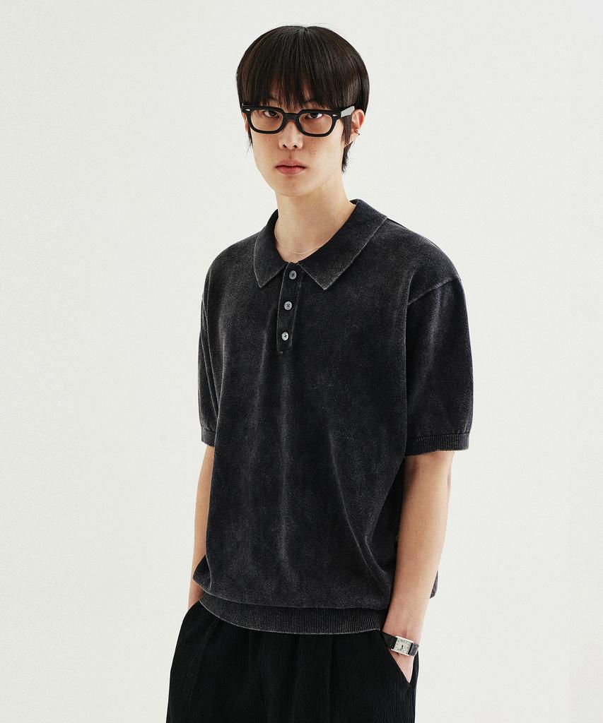 KIIMUIR Garment-Dyed Collar Half Knit_4 Color