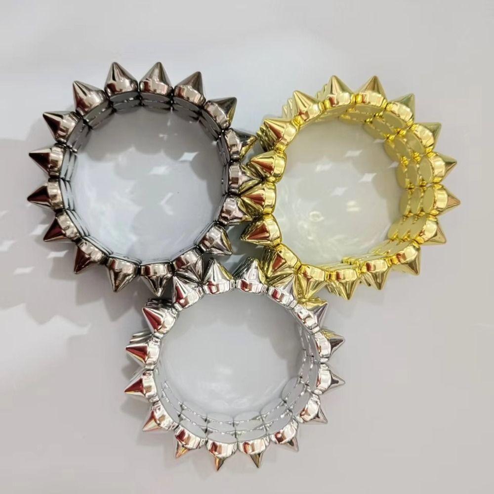 Three-row Rivet Cone Bracelets Y2K Jewelry Goth Rock Bangle Cool Punk Style Bracelets Hip-hop