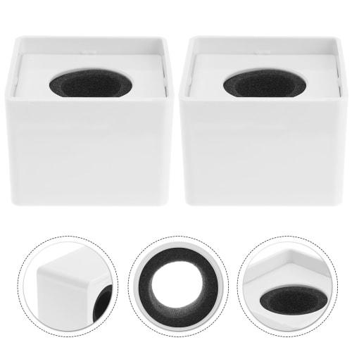 Ciieeo Interview Microphone Flags, Advertising, Image Enhancement, Square, White, ABS Injection Molded, Set of 2, Non-Slip, Lightweight, Portable, Tra