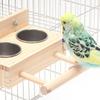 Parrots Cage Feeder Cups+ Perch Set Multifunction Bridge Perch Standing Accessories Parrots Cage Supplies