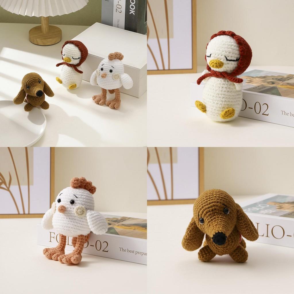 Cute Crochet Penguin Keychain Fiber Cotton Filling Children Home Decor Doll Gift