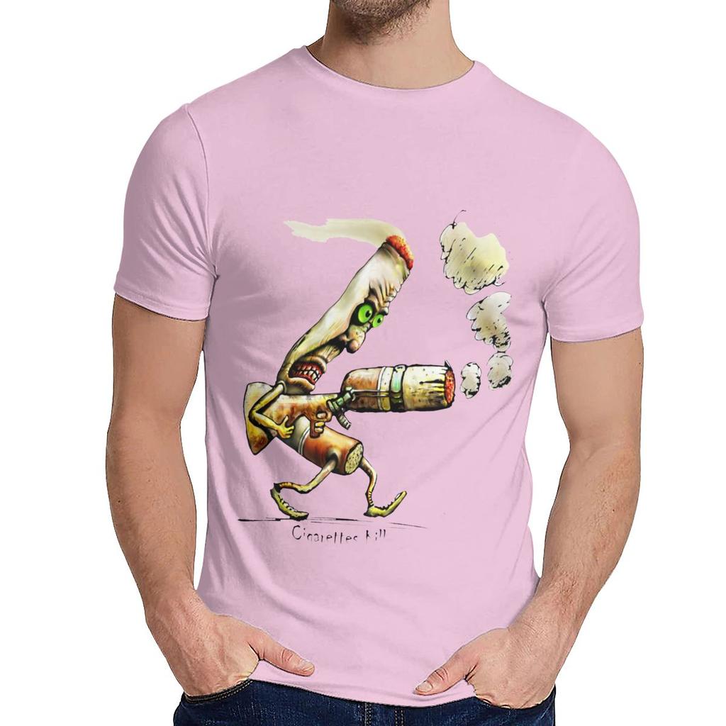 Streetwear Cigarettes Kill T Shirt Men Crazy Organic Cotton Camiseta Crewneck