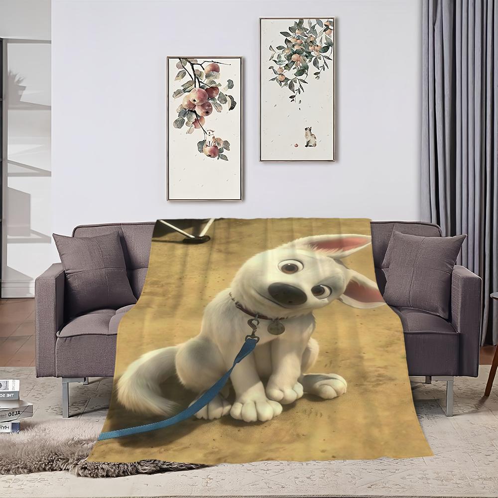 Cartoon B-Bolt Movie DSN Blanket Blanket for Couch Sofa Travel Home Picni Flannel Blanket Birthday Gift Warm Comfortable