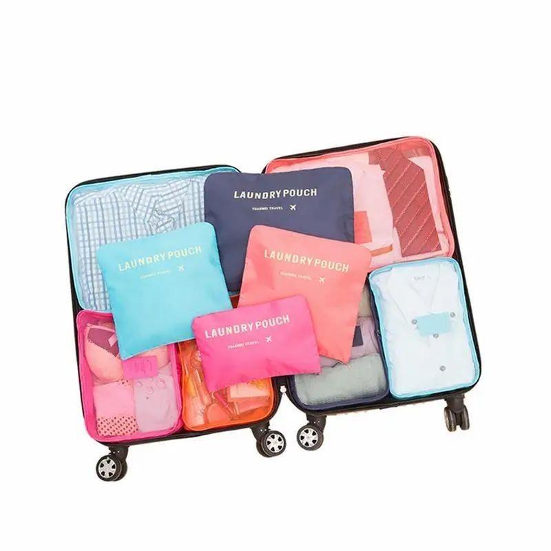 6pcs Travel Storage Bags Set, Luggage Clothes Sorting Organizer Set, Large Capacity Foldable Suitcase Packing Bags SNBD020