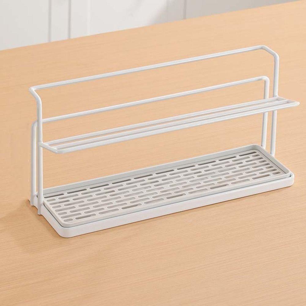 Sink Storage Rack 2Layer Cup Storage Rack Carbon Steel Cup Storage Tray Drain Cup Rack  Home