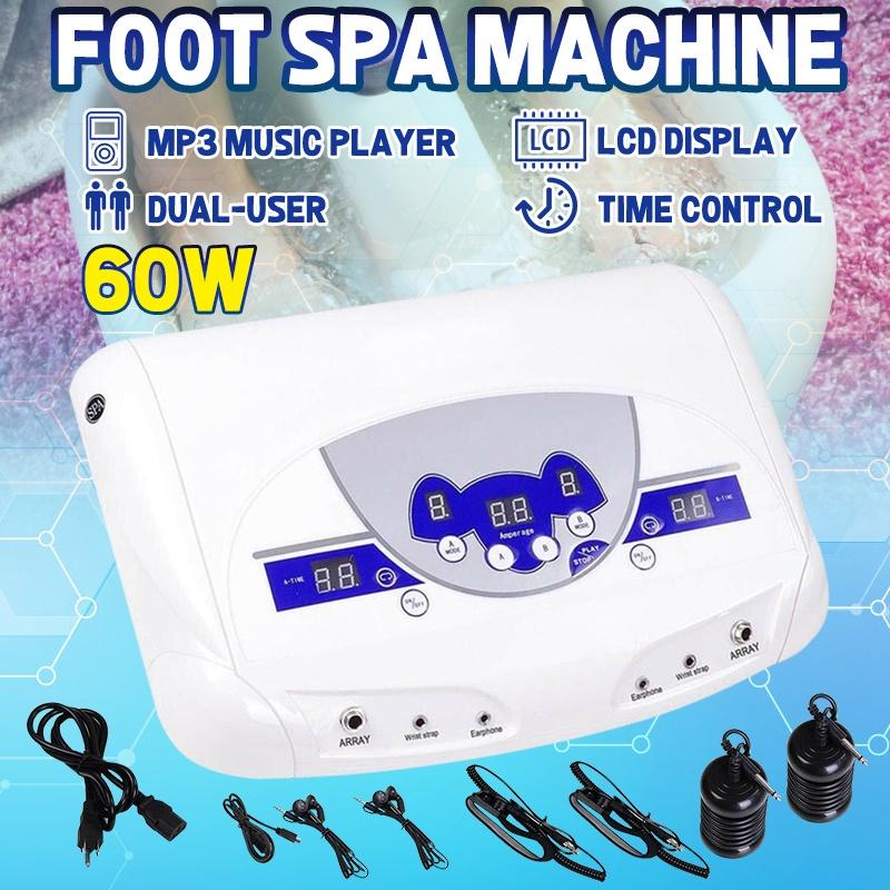 Dual Music Foot Spa Machine AC 110V/220V MP3 Bath Arrays Ion Cleanse Ionic Device Health Care Tools 60W