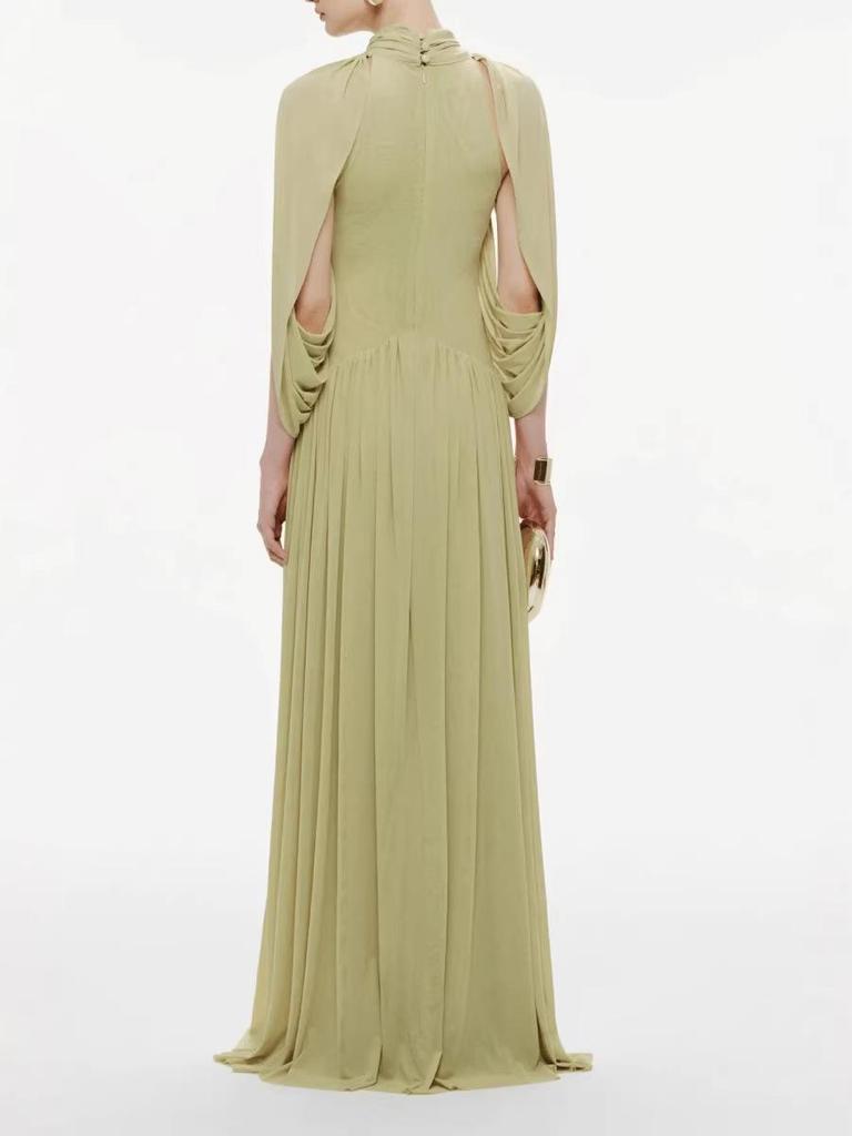 Robe de soirée élégante à manches chauve-souris ajustée pour femmes européennes et américaines