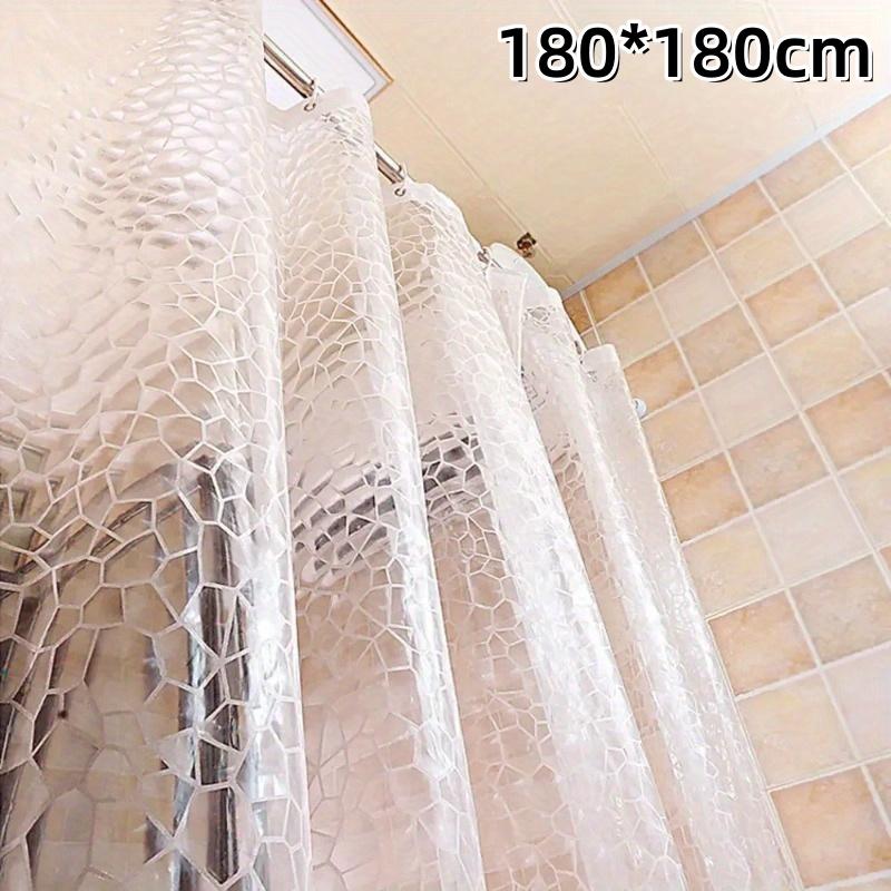 

Водонепроницаемая шторка для душа, утолщенная, полупрозрачная, разделитель для ванной комнаты с кубическим узором для домашнего декора ванной 180*180CM