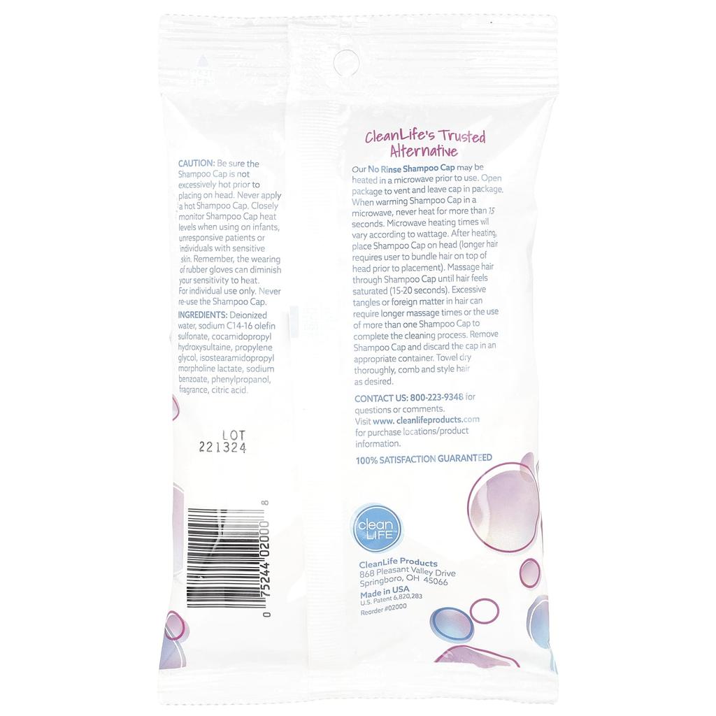 No Rinse Shampoo Cap, 1 Pack