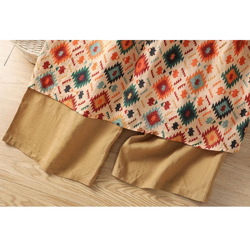Floral Ethnic Style Casual Summer Women S Skirt Pants