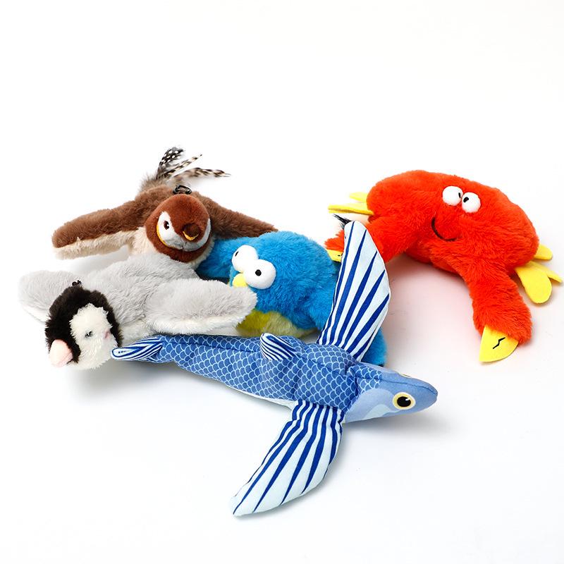 Bite-Resistant Electric Plush Sparrow Toy for Cats and Dogs