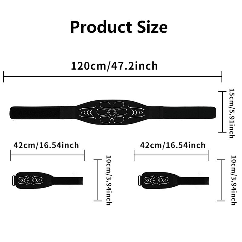 Ems Muscle Stimulator Abs Trainer Electronic Toning Belt Usb Rechargeable Abdominal Toner Fitness Massage Slimming Device