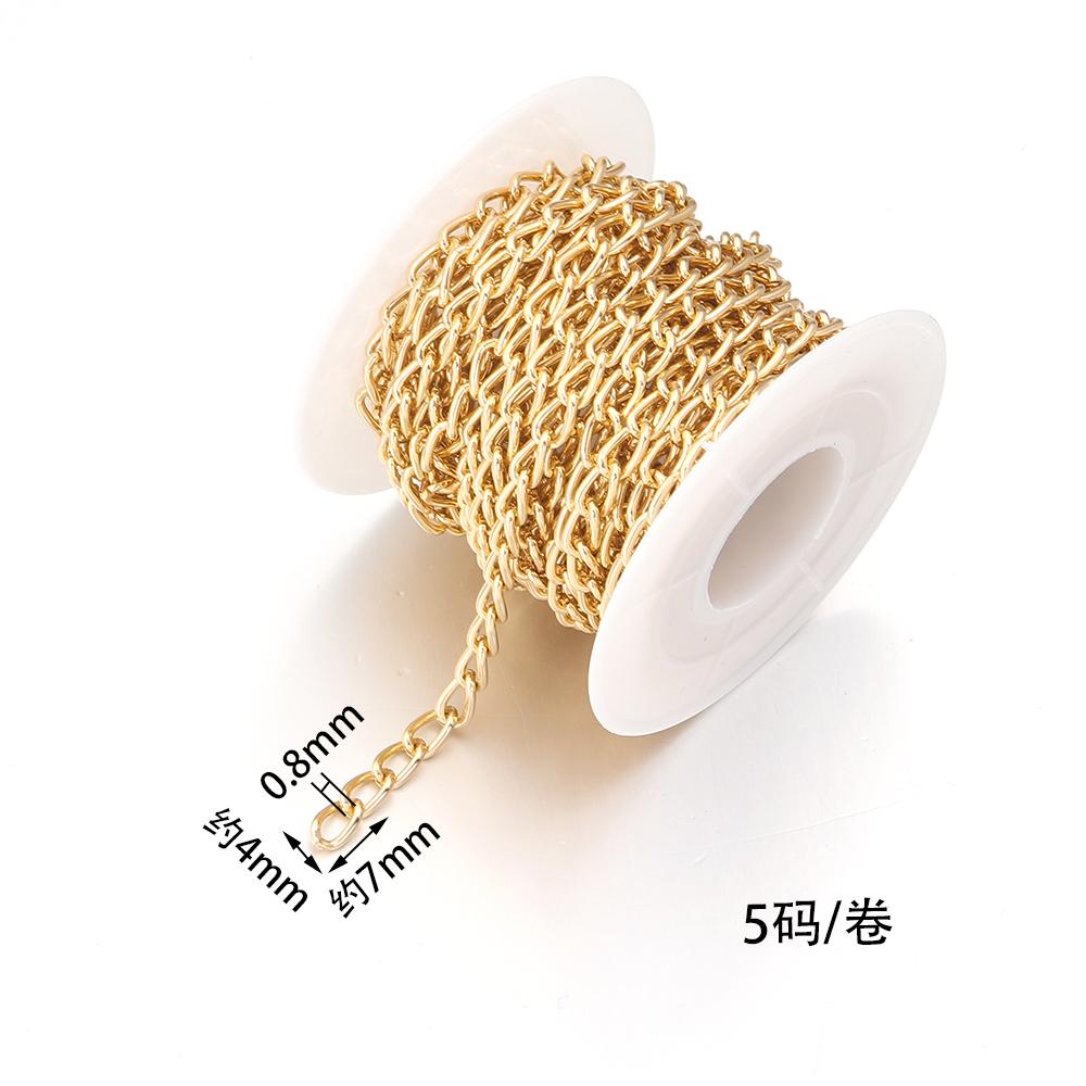 2-5Yards/Roll Aluminum Twisted Chains Gold Silver Extension Link Chain For DIY Handmade Bracelet Necklace Connectors Accessories