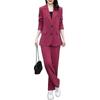 Dámské sako Kalhoty Set Formální Kancelářský kalhotový oblek Tenký Cardigan Temperament Dámská bunda na dojíždění Kalhoty Set Business Set
