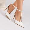 On Feet & In Love: Stylish T-Strap Pointed Toe Stilettos with Comfortable Buckle Closure