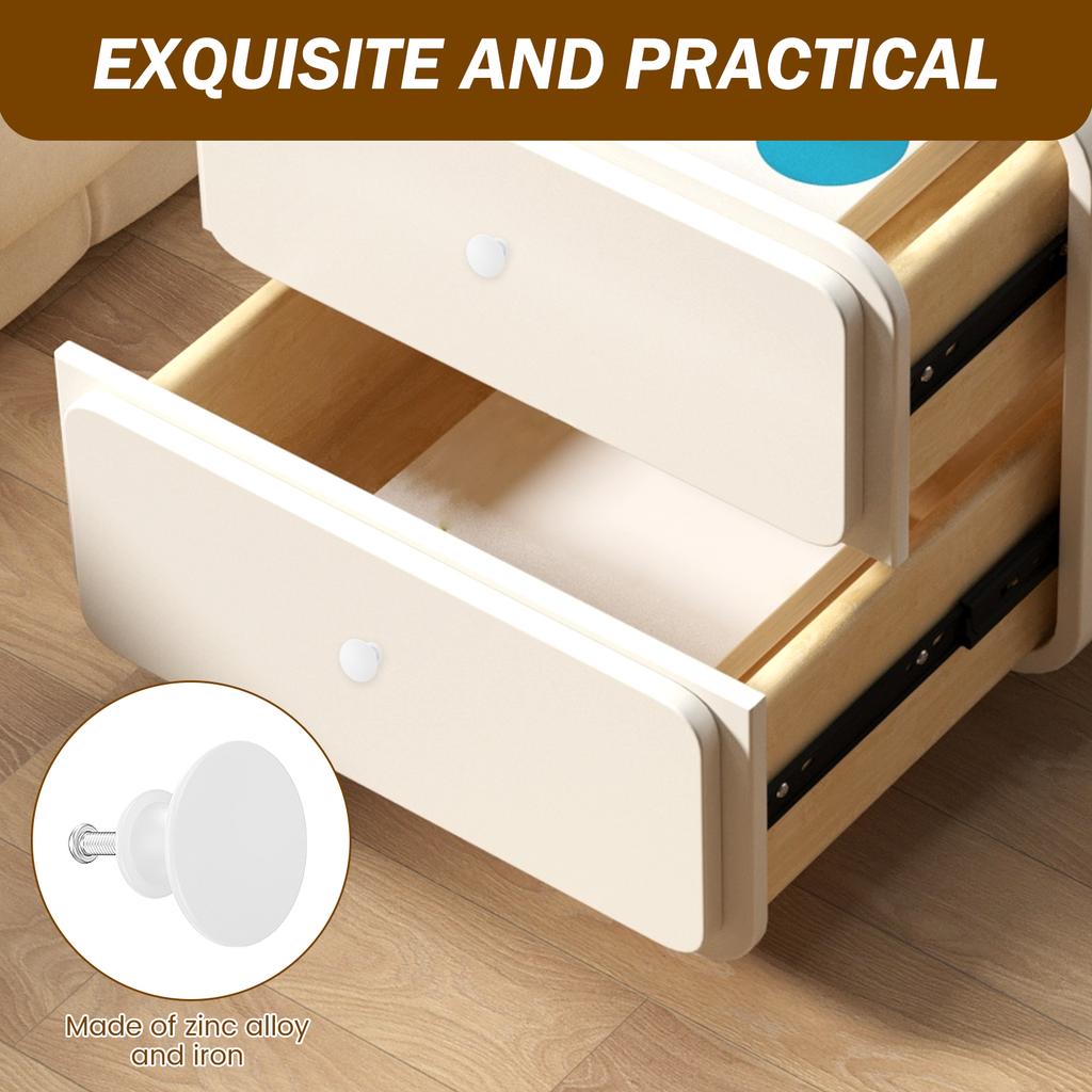 Cabinet Door Handle Set Multipurpose Sturdy Single Grain Small Handle Kit Easy to Install Round Drawer Dresser Pulling Knob for