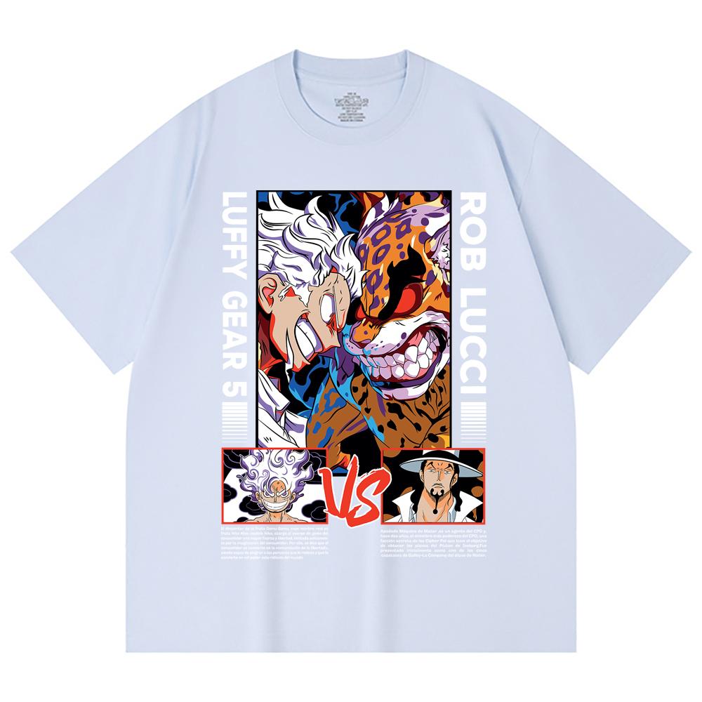 230 Gsm 100% Cotton One Piece V49 Luffy Lucci Print Unisex Heavy Cotton T Shirt