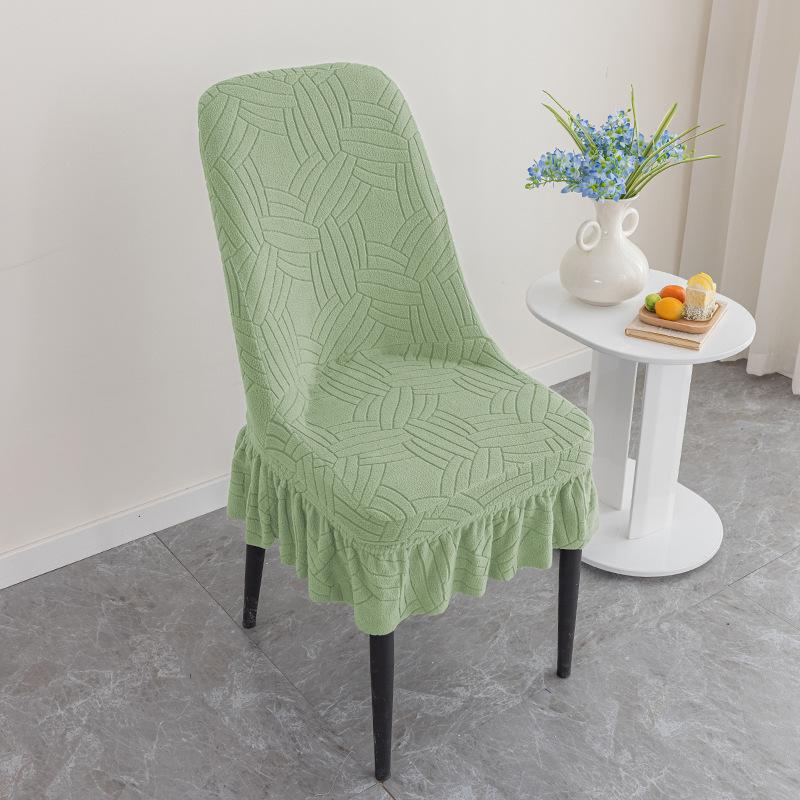 Thickened Jacquard Chair Cover Corn Velvet Enlarged Elastic Curved Chair Cover Restaurant Home Chair Cover Dust-proof and Wear-resistant