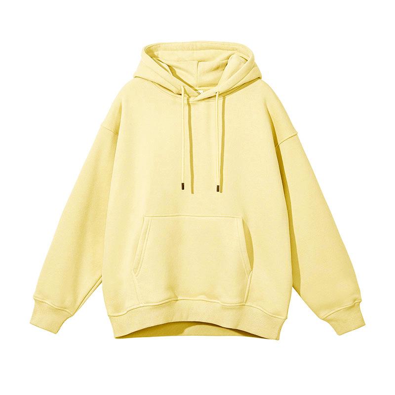 Unisex Heavyweight Hoodie: Solid Color American Street Style for Autumn/Winter