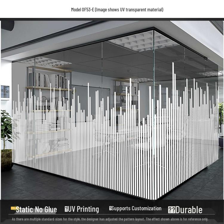 Frosted Glass Lattice Window & Door Privacy Sticker for Office and Café Decor