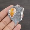Natural Orange Spiny Gemstone 925 Sterling Silver Jewelry Designer Pendant 2.09" AJP-2392