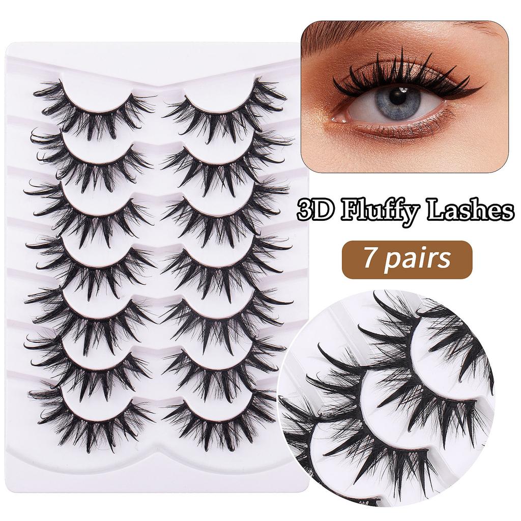 7 Pairs Of False Eyelashes, Thick, Exaggerated Curling, Simulated Eyelashes, Grafted Eyelashes