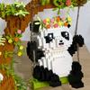 1688PCS Panda Swing Pen Holder Building Blocks Educational Toys Micro Diamond Bricks Creative Tabletop Decoration Kids Gifts
