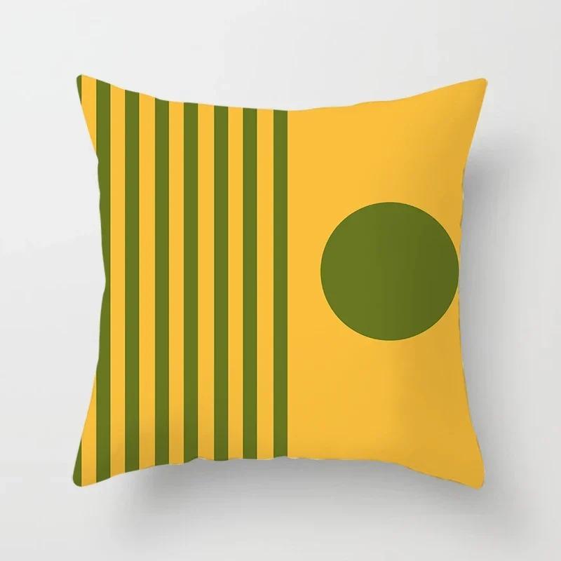 Simple Geometric Pattern Decorative Pillowcase Car Sofa Square Cushion Pillowcase