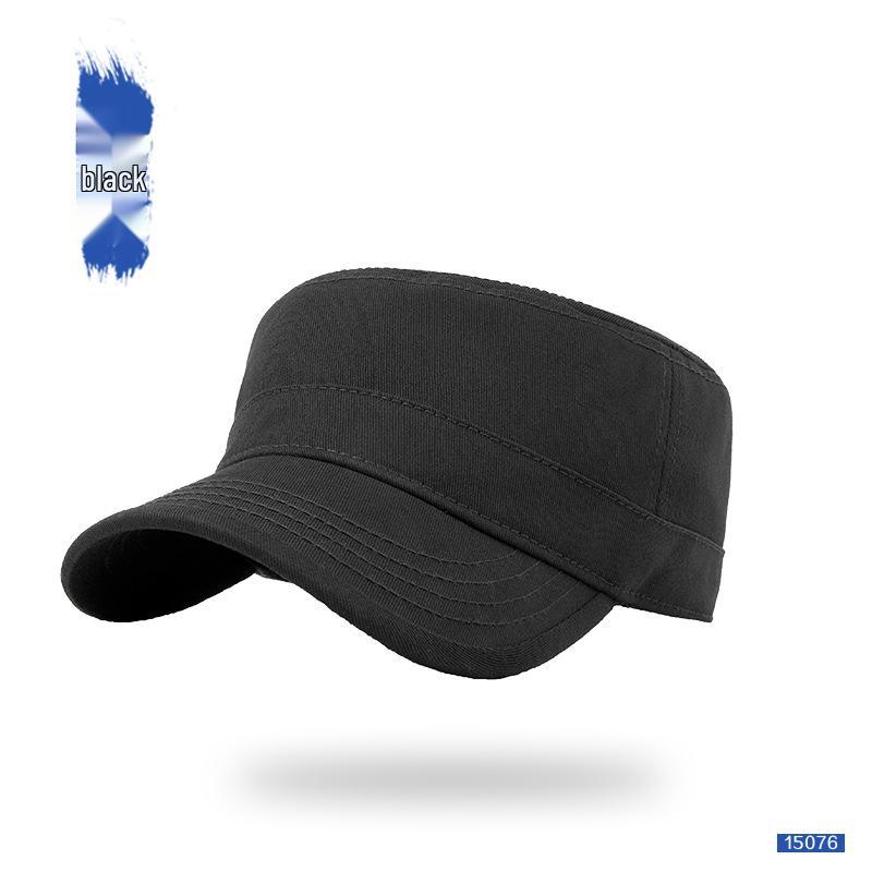 Cappello Piatto da Uomo Taglia Forte in Cotone - Berretto Militare Stile Coreano per Anziani, Versatile Protezione Solare da Esterno.