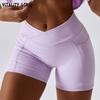 Vitality Girls Fashion Quick-Drying Yoga Shorts V Waist Peach Hip Fitness Sports Tight Shorts Women