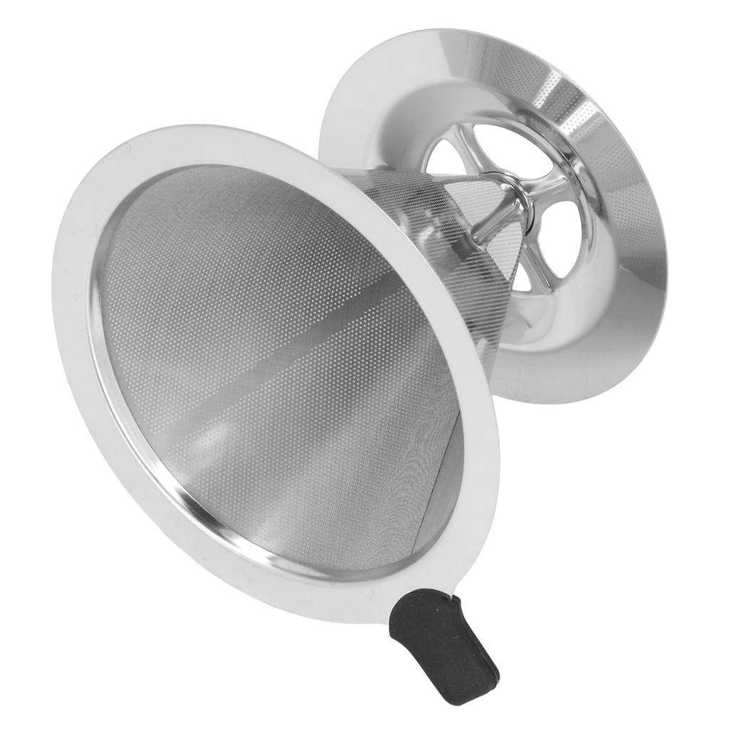 Stainless Steel Coffee Dripper Drip Cone Coffee Filter Reusable Coffee Filter Cup for Kitchen2‑4 Cups