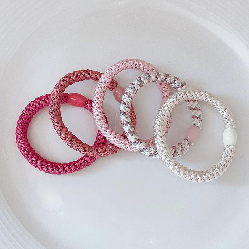5pcs/set Hair Ties Colorful Twisted Knitted Rubber Bands Basic Elastic Hair Band Durable Ponytail Holder Women Hair Accessories